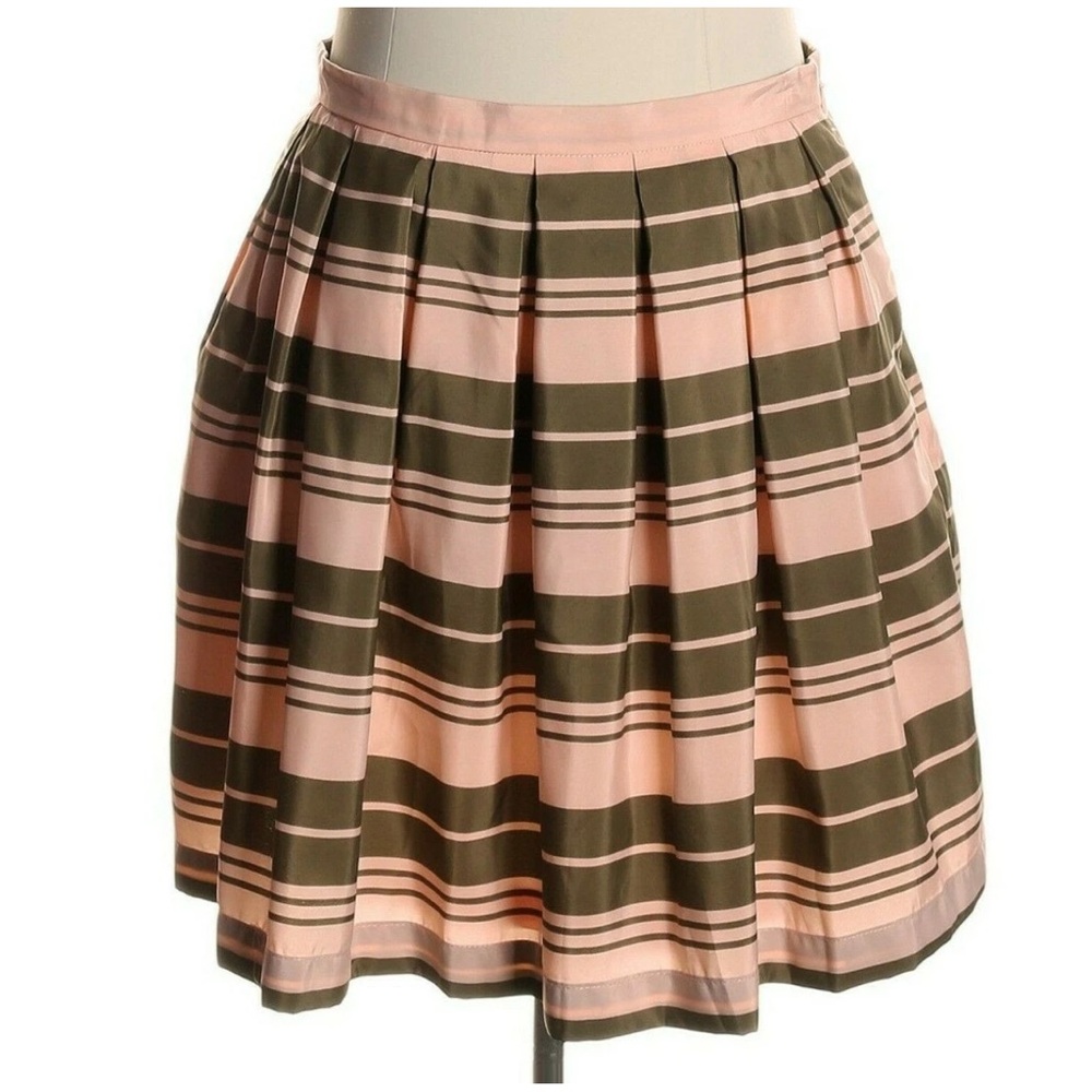Pink and Brown Striped Pleated Mini  Skirt JACK by BB DAKOTA  size 4